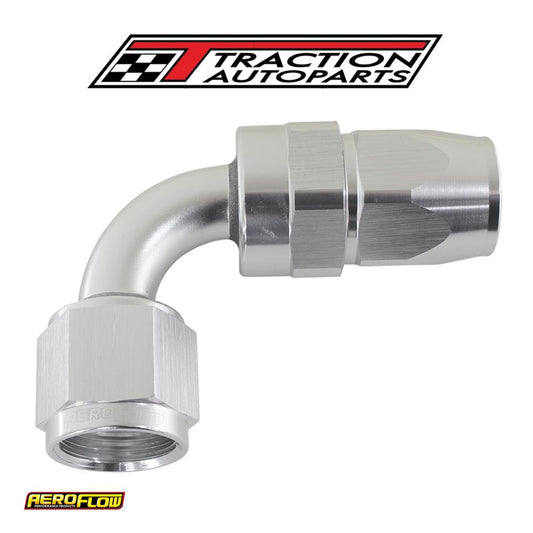 Alloy 90 Deg Hose End -10 an Silver Full Swivel Suit Teflon