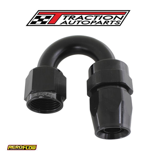 Alloy 180 Deg Hose End -4 an Black Full Swivel Suit Teflon