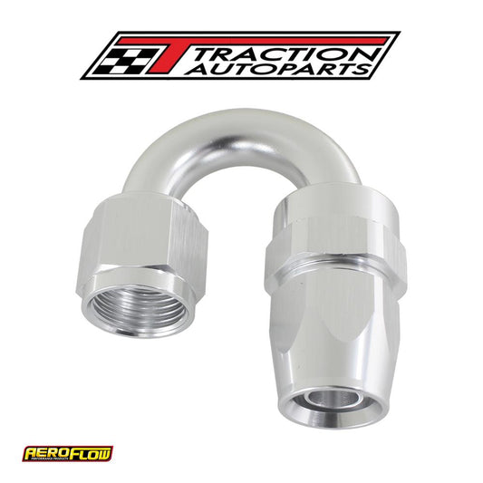 Alloy 180 Deg Hose End -12 an Silver Full Swivel Suit Teflon