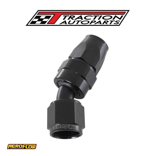 Alloy 30 Deg Hose End -4 an Black Swivel Nut Suit Teflon