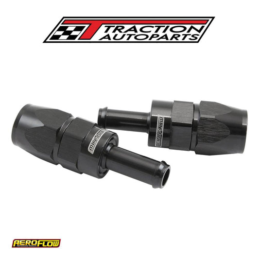 Straight -6 an Hose End To 5/16 barb Teflon 200 Series Black