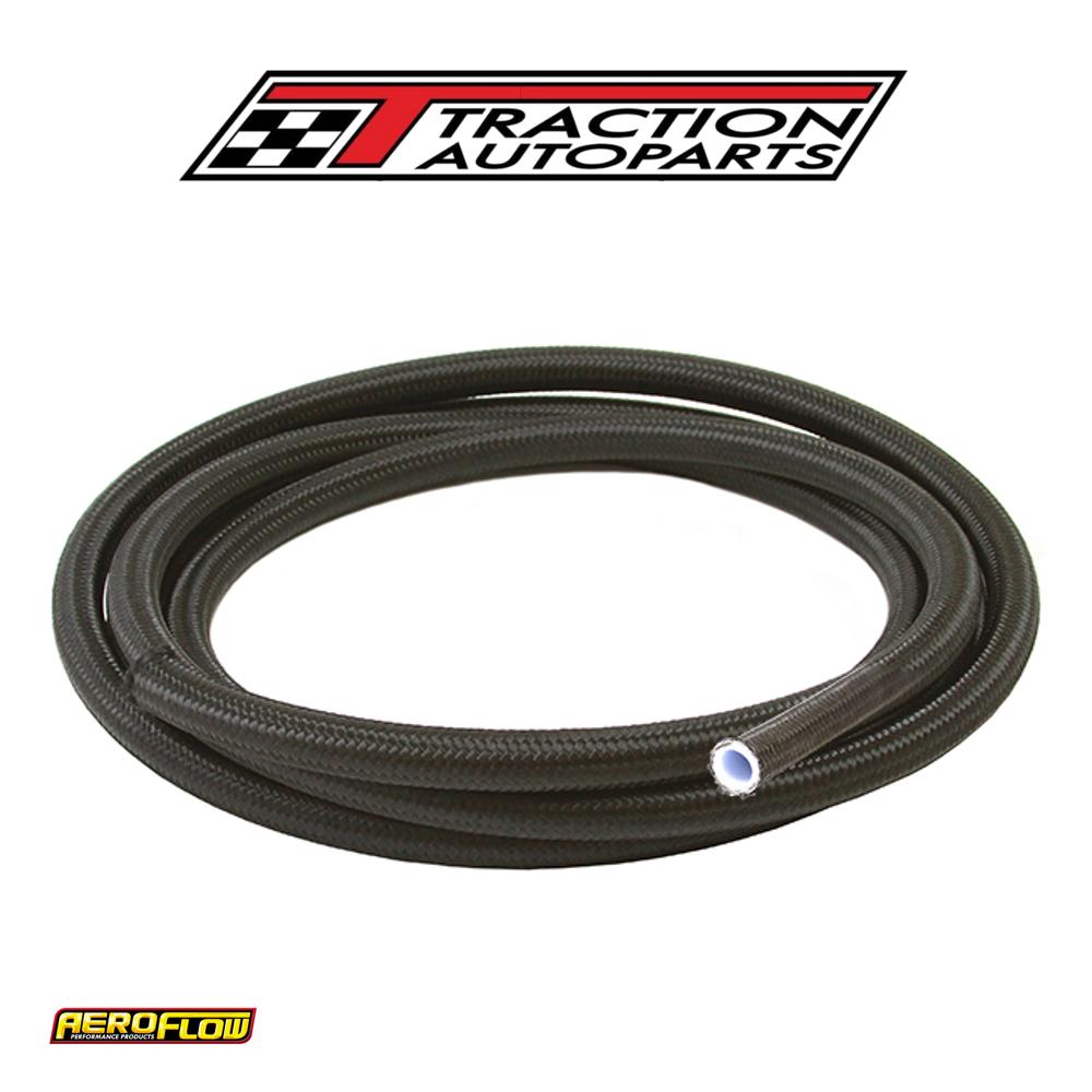 Black Braided Teflon Hose -8 an 4.5 m S/s 10.6 mm ID 13.7 mm OD