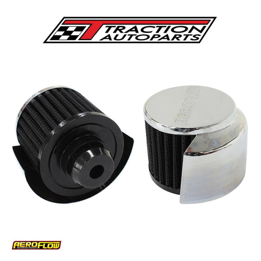 1-1/4" Push In Breather With Shield 3"o.d 2-1/2"h Chrome Top