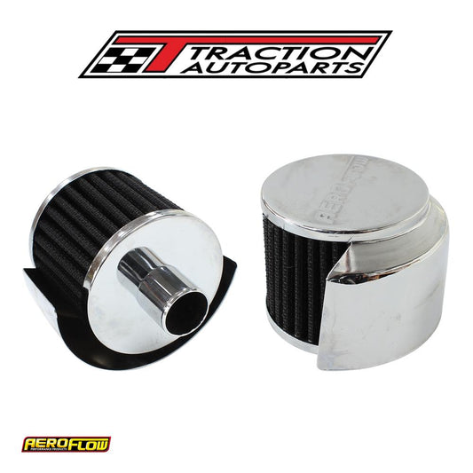 1" Push In Breather W/ Shield 3" O.d,2-1/2" H,chrome Top