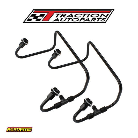 Dual Inlet Fuel Line Kit Suit 4150 Holley Carb Black