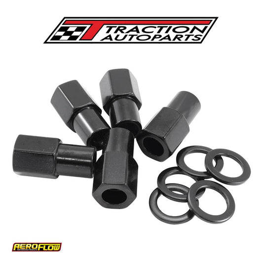 M 14 X 1.50 mm .750" Shank Open Wheel Nuts Black (5 Pack)