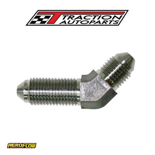 Stainless -4 an Bulkhead 45 deg Stainless Nut Seperate