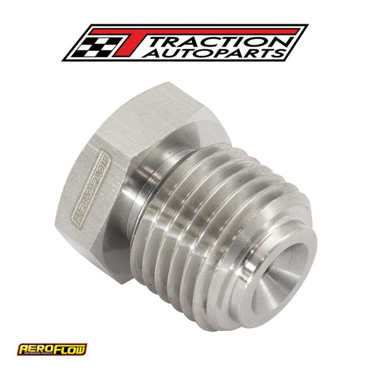 Inverted Flare Hex Port Plug 9/16-18 Stainless Steel