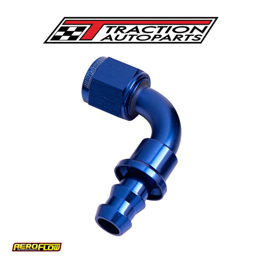 90 Deg Push Lock End -12 an Blue No Clamp Required