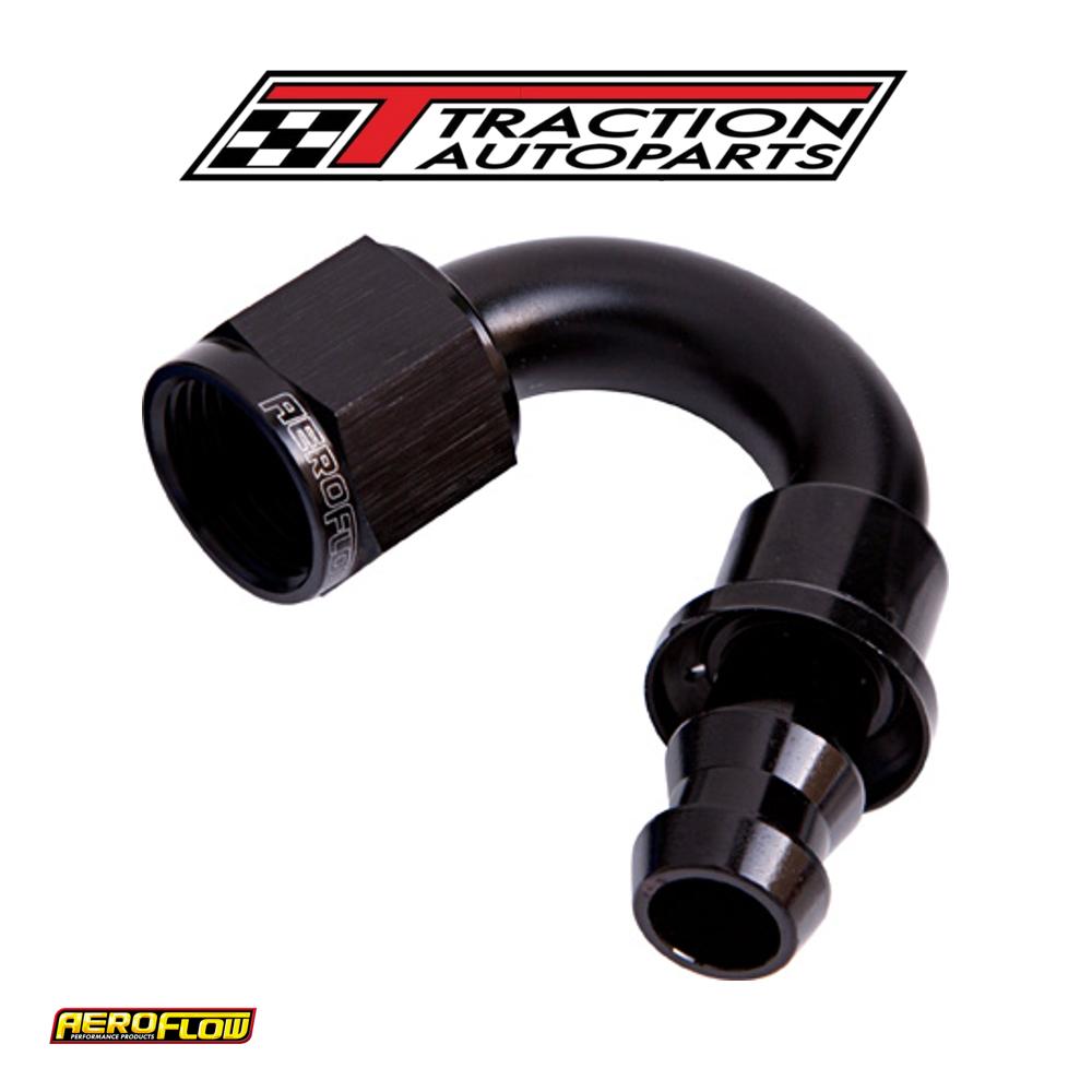 150 Deg Push Lock End -6 an Black No Clamp Required