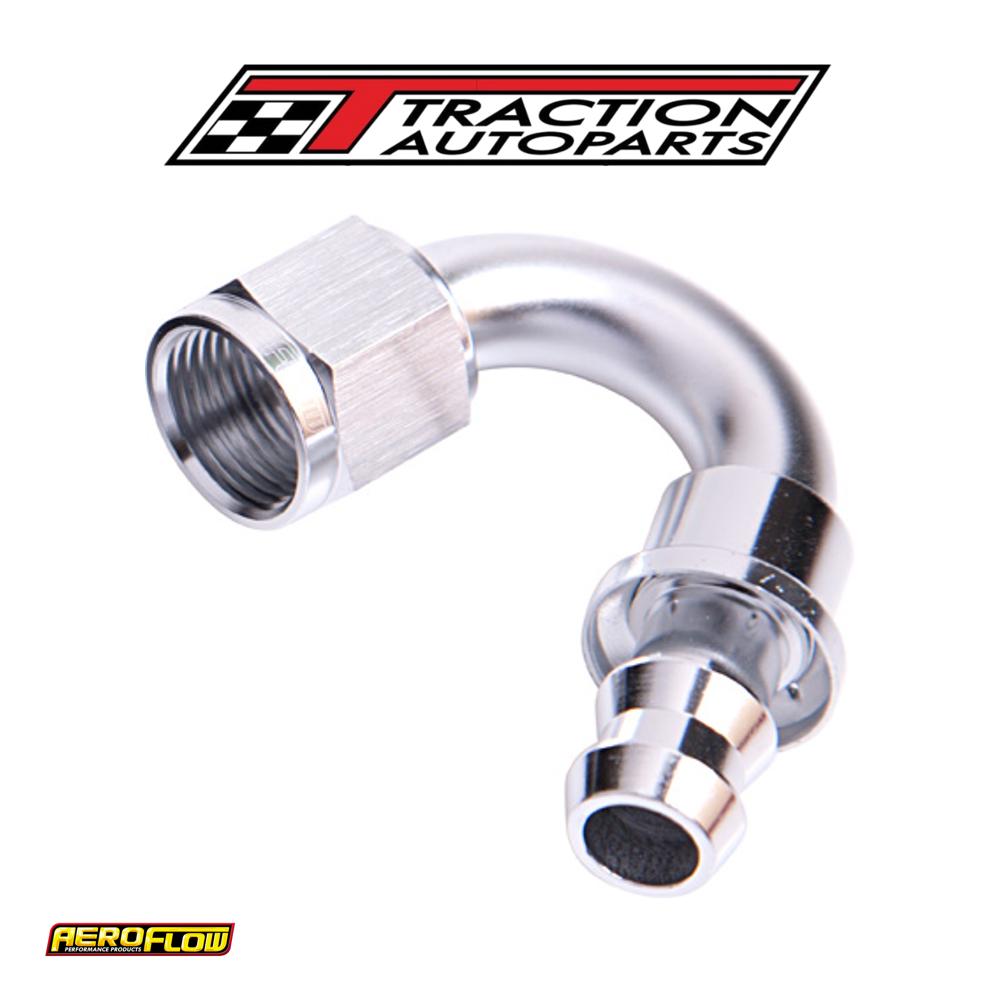 150 Deg Push Lock End -12 an Silver No Clamp Required