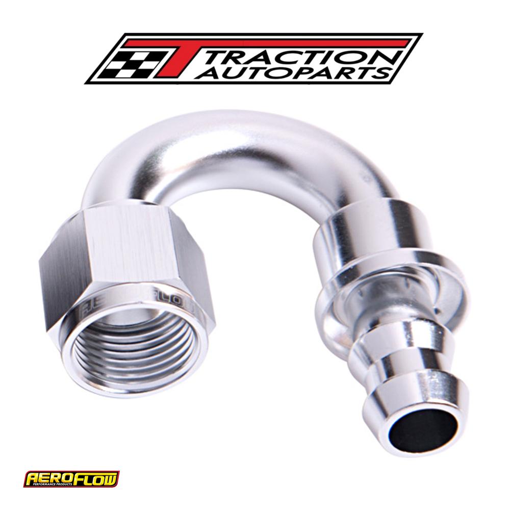 180 Deg Push Lock End -8 an Silver No Clamp Required