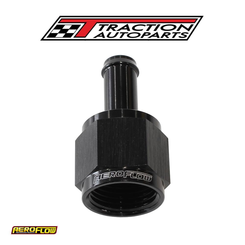 Female -8 an To 5/16" Barb. Black With Tube Nut