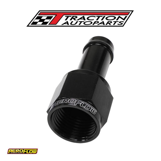 Female -8 an To 1/2" Barb Black With Tube Nut