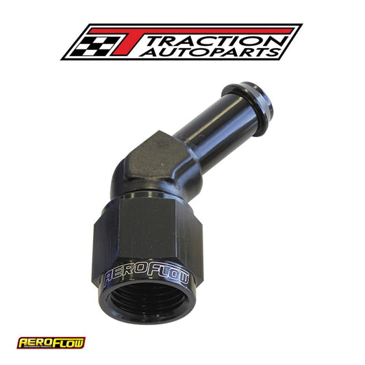 Female -6 an 45 deg To 5/16"barbblack Swivel Nut