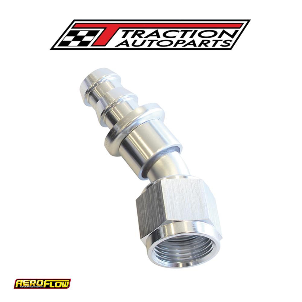 30 Deg Push Lock End -8 an Silver No Clamp Required<15 psi