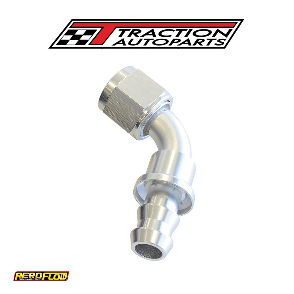 60 Deg Push Lock End -8 an Silver No Clamp Required<15 psi