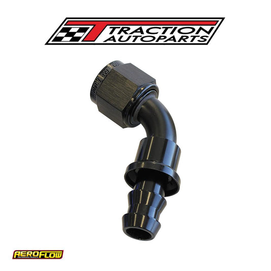 60 Deg Push Lock End -10 an Black No Clamp Required <15 psi