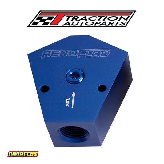 Fuel Block 3/8 - 3/8 In - Out Blue 1/8" Npt Port