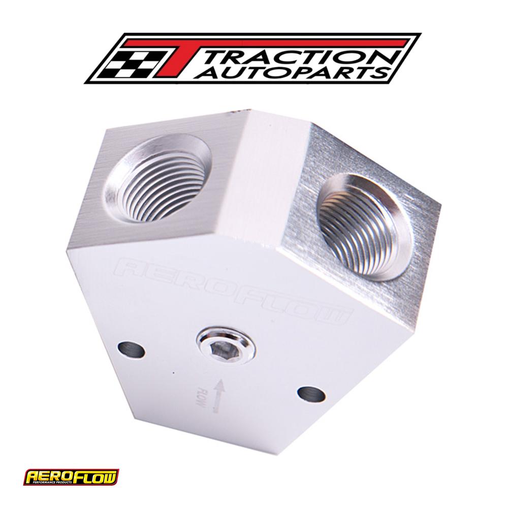 Fuel Block 3/8 - 3/8 In - Out Silver 1/8" Npt Port