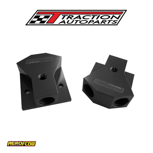 Billet Y-block 3 x -8 Orb Portsblack With Mounting Pad