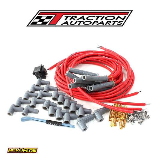 Universal Red Straight Spark Plug Leads Points & Hei
