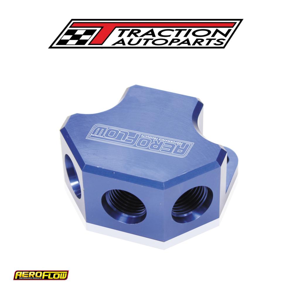 Y Block 4 Port Distribution Blue 3 x -8 orb 1 x -10 orb Inlet