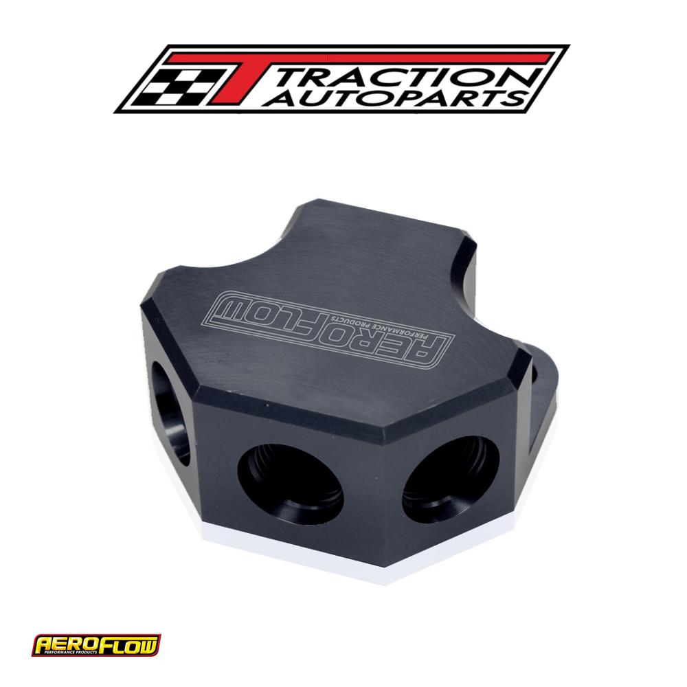 Y Block 4 Port Distribution Black 3 x -8 orb 1 x -10 orb Inlet