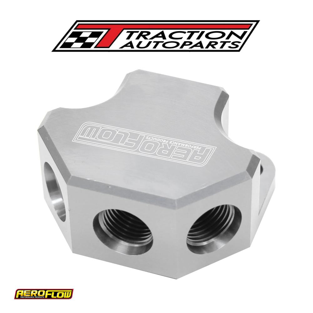 Y Block 4 Port Distribution Silver 3 x -8 orb 1 x-10 orb Inlet