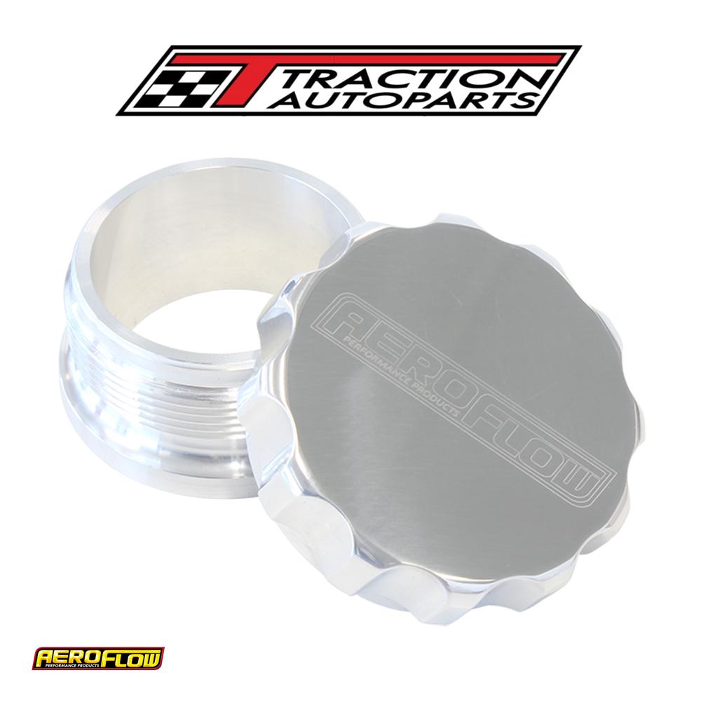 1" Alum Weld Bung And Cap Polished Alloy Finish
