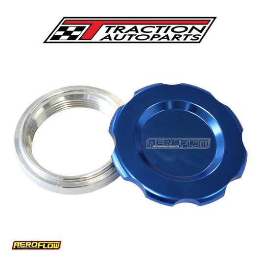 1.5" Weld Bung And Blue Cap Low Profile Female Weld-on