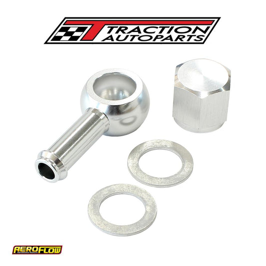 Aeroflow / Bosch Fuel Pump 8 mm / 5/16"banjo & Nut Kit Sil