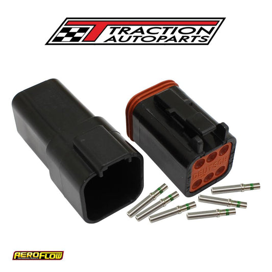 Weathertight 6 Pin Connector Kit Deutsch Dt Style Black