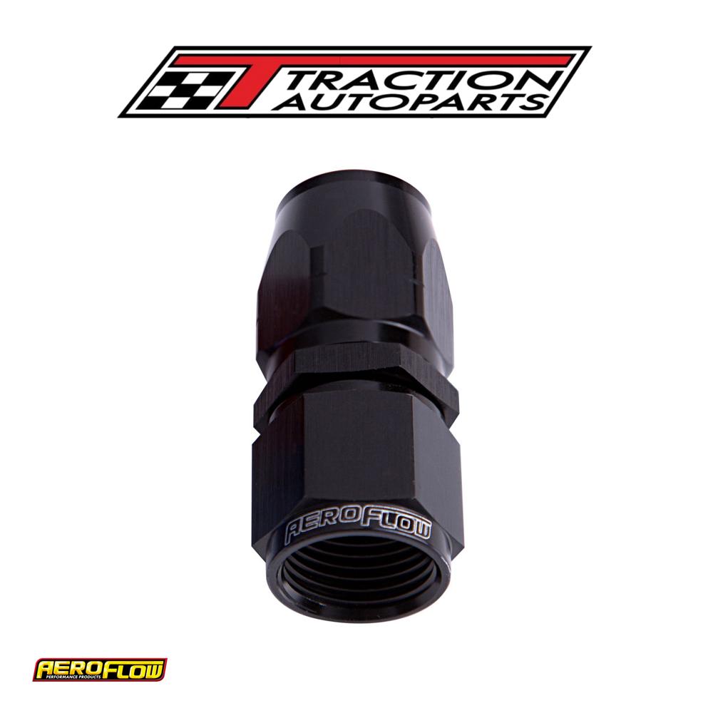 Alloy Straight Hose End -12 an Black Cutter Style Swivel Nut