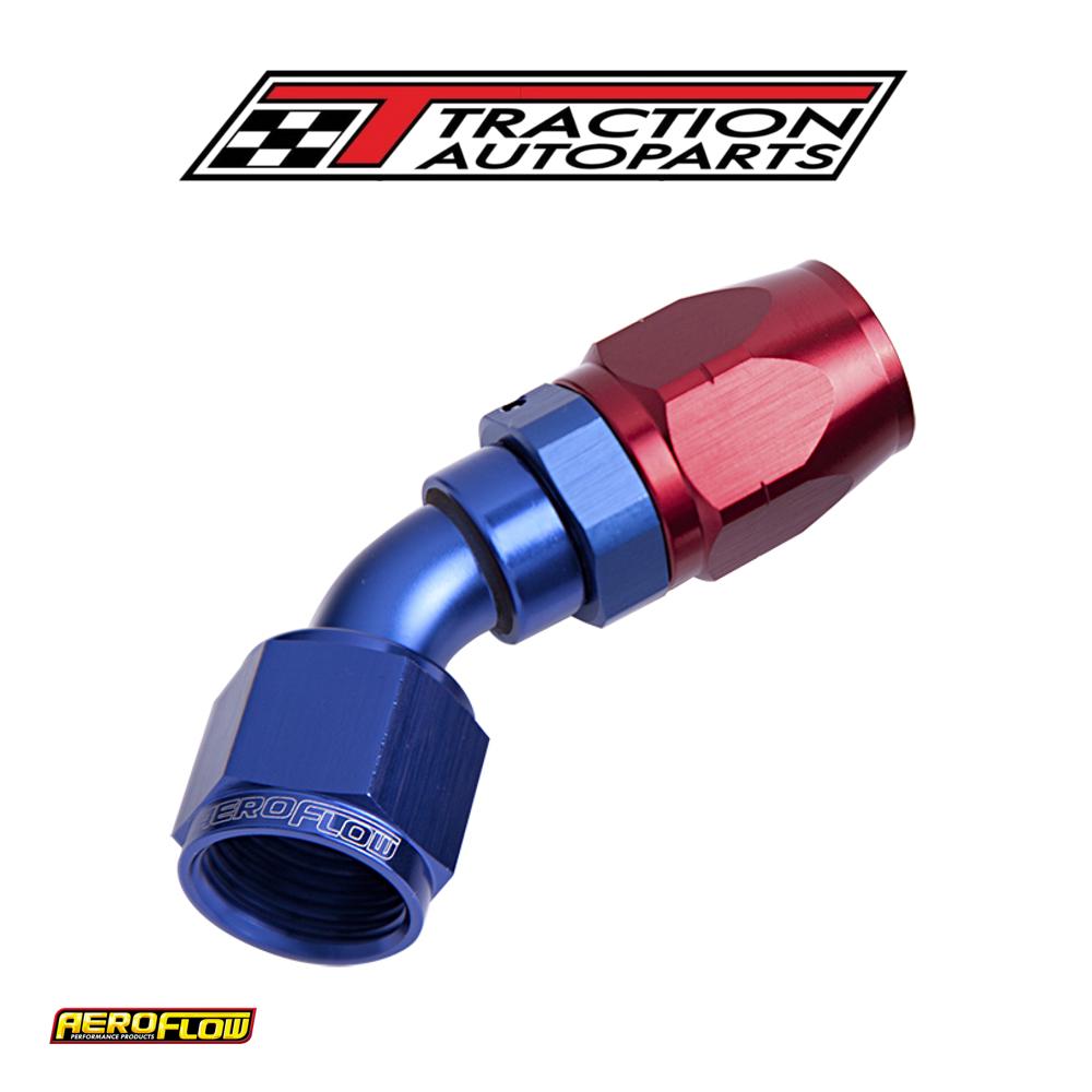 Alloy 45 Deg Hose End -10 an Blue Cutter Style Full Swivel