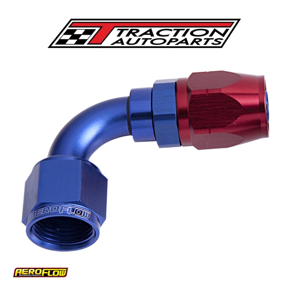 Alloy 90 Deg Hose End -6 an Blue Cutter Style Full Swivel