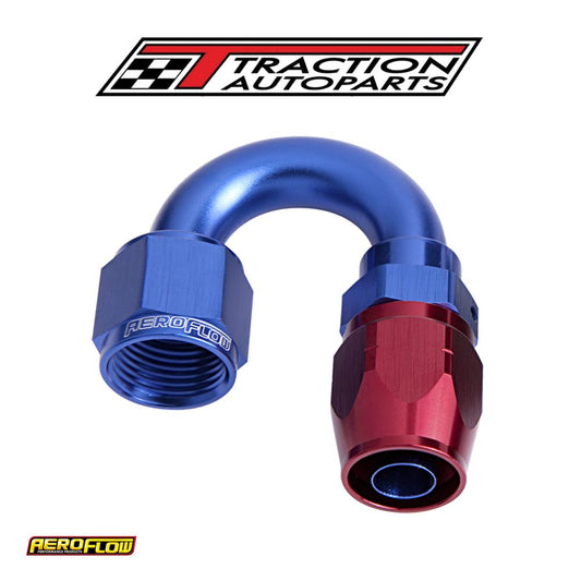 Alloy 180 Deg Hose End -10 an Blue Cutter Style Full Swivel