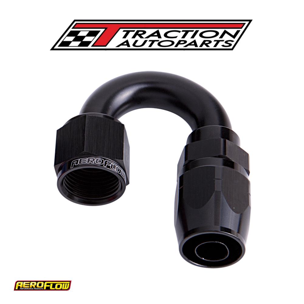 Alloy 180 Deg Hose End -10 an Black Cutter Style Full Swivel