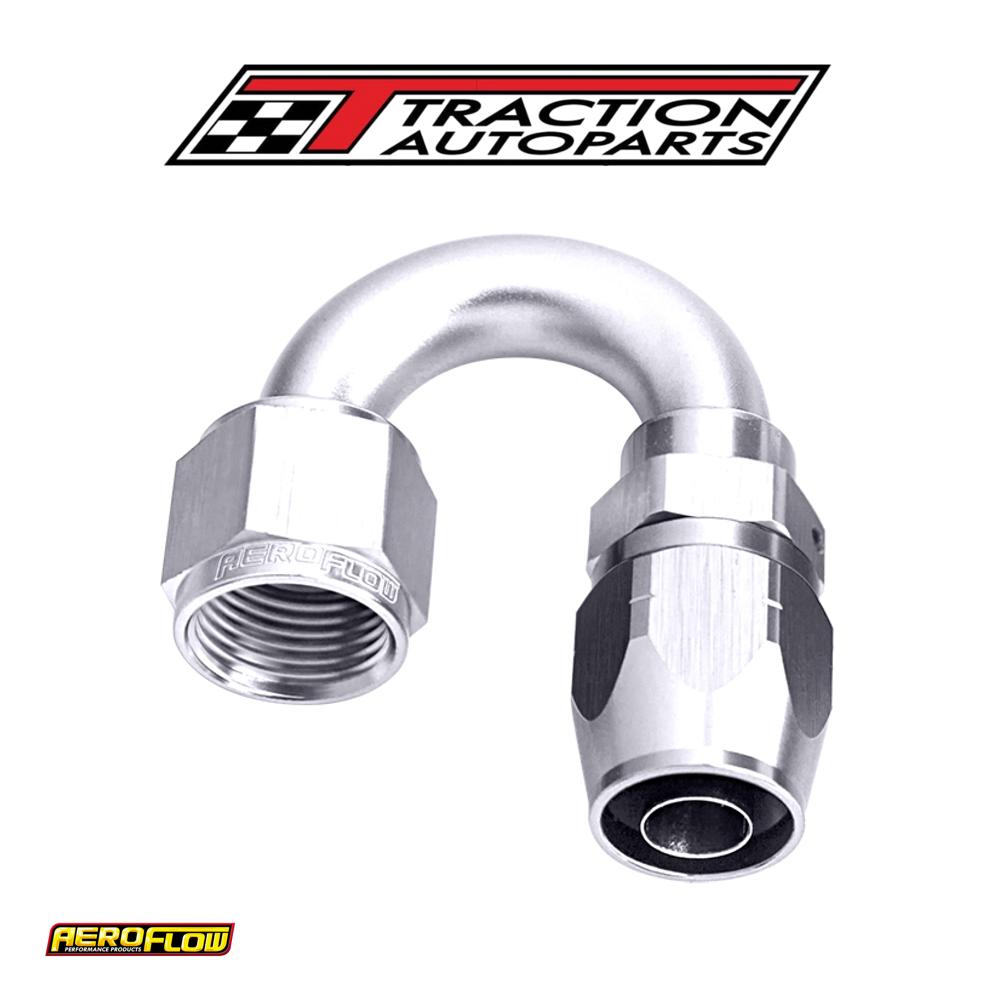 Alloy 180 Deg Hose End -10 an Silver Cuter Style Full Swivel