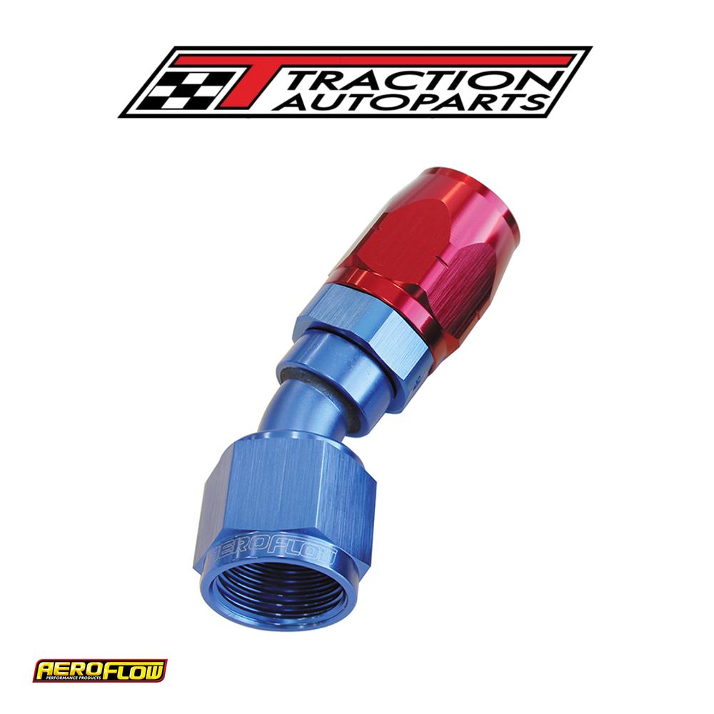 Alloy 30 Deg Hose End -4 an Blue Cutter Style Full Swivel