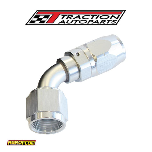 Alloy 60 Deg Hose End -10 an Silver Cutter Style Ful Swivel