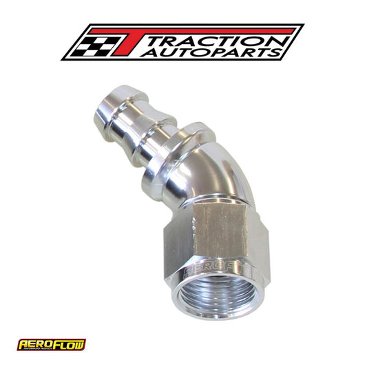 -10 an 45 Deg Full Flow Push Losilver Full Flow Push Lock