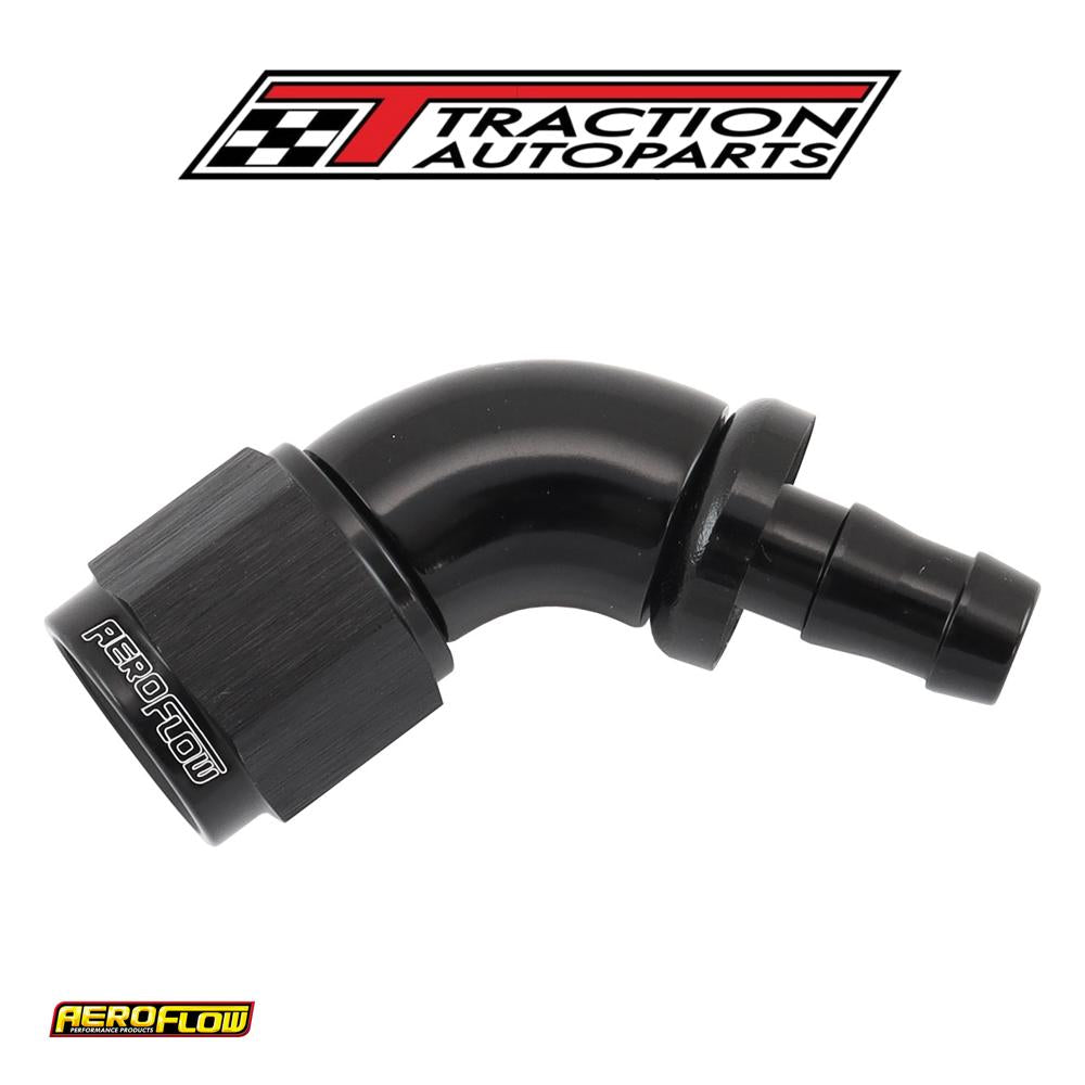 -6 an To 5/16" Barb 60 Deg Fullflow Push Lock Black