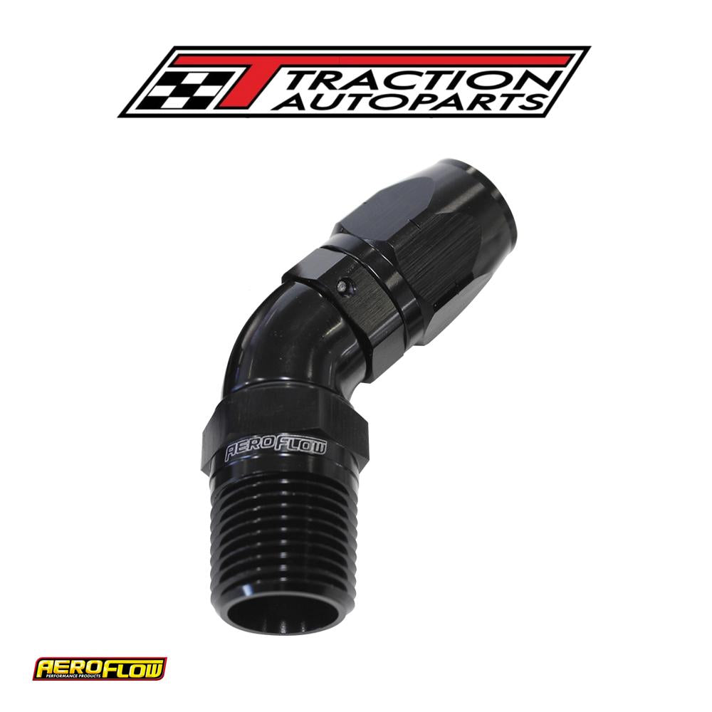 Male 3/4 Npt 45 Deg To -16 Hosblack Full Flow Billet 1 Piece