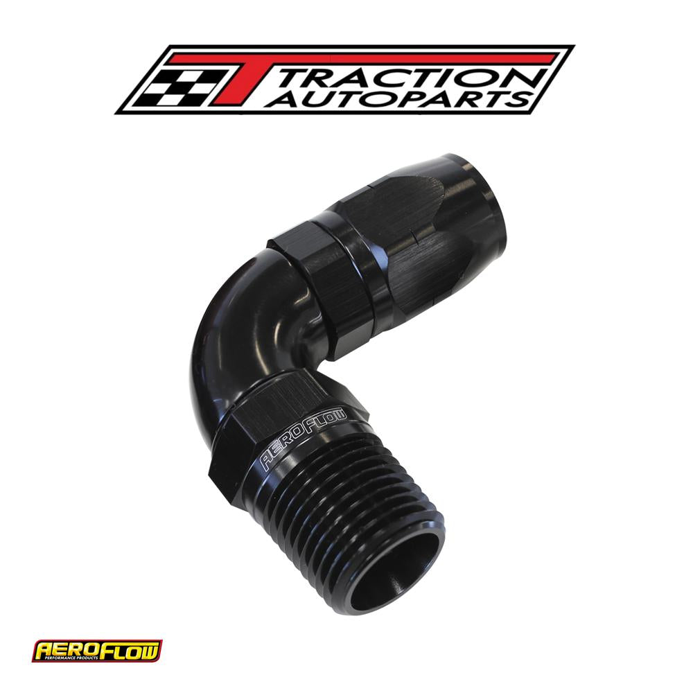 Male 1/2 Npt 90 Deg To -12 hoseblack Full Flow Billet 1 Piece