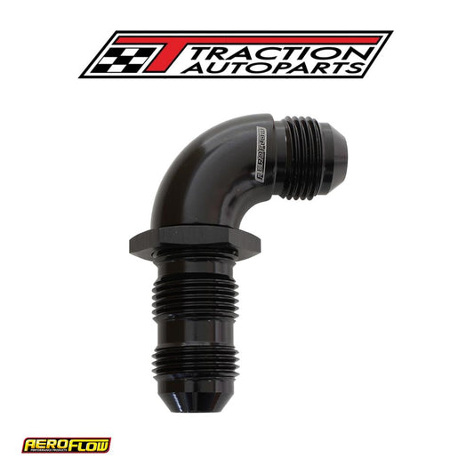 90 Deg Bulkhead -6 an Full Flowblack No Restriction Nut Seper