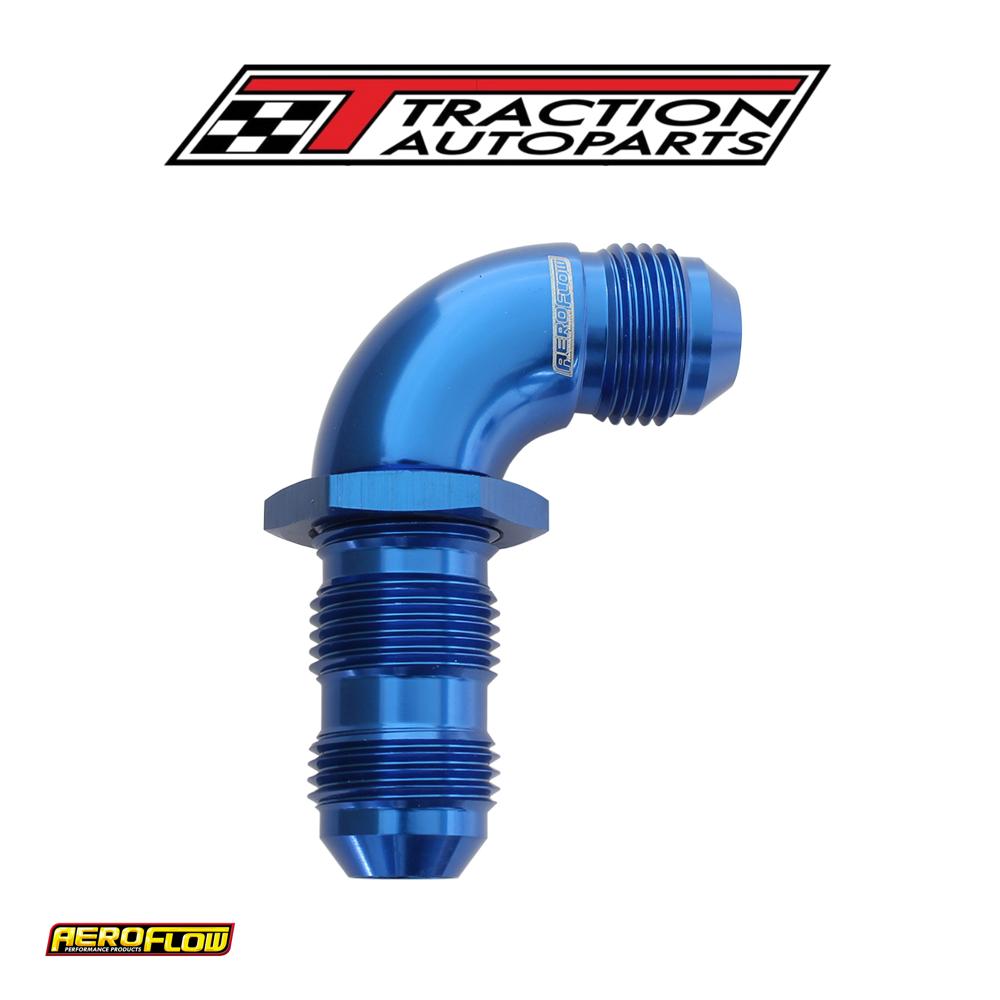 90 Deg Bulkhead -8 an Full Flowblue No Restriction Nut Seper