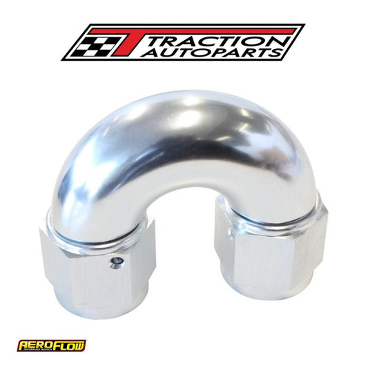 -10 an 180 Deg Swivel Coupler Silver Billet Full Flow 1 piece