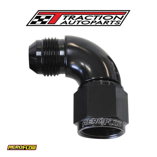 90 Deg Female - Male -4 an Black Full Flow