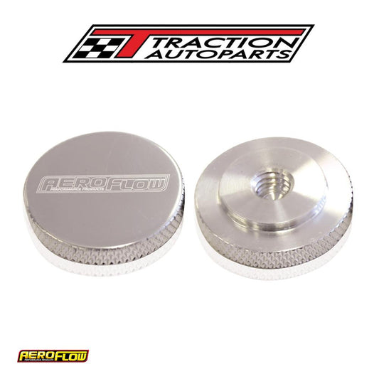 Air Cleaner Nut 1/4" Polished Female Thread 1/4" Unc